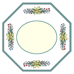 Daffodiles Teal Border